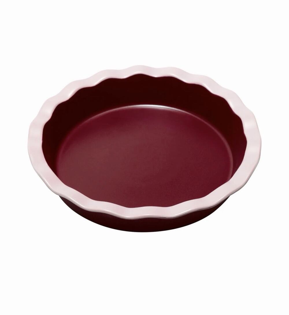 Noon & Moon Pie Dish, Cherry Lacquer, 9 Inch